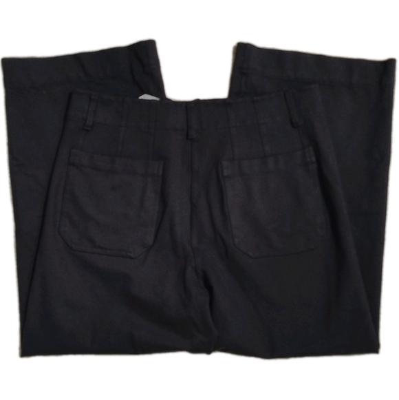 Quince $120 Ultra-Stretch Ponte Cropped Wide Leg Pants Navy Women 14 Minimalist - Picture 6 of 10